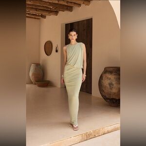 Pretty little thing slinky maxi dress in mint green